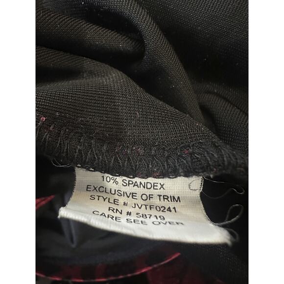 Choices Velvet Faux Wrap Blouse Lined Top Red Black Goth Vamp Whimsigoth Large - Picture 10 of 16